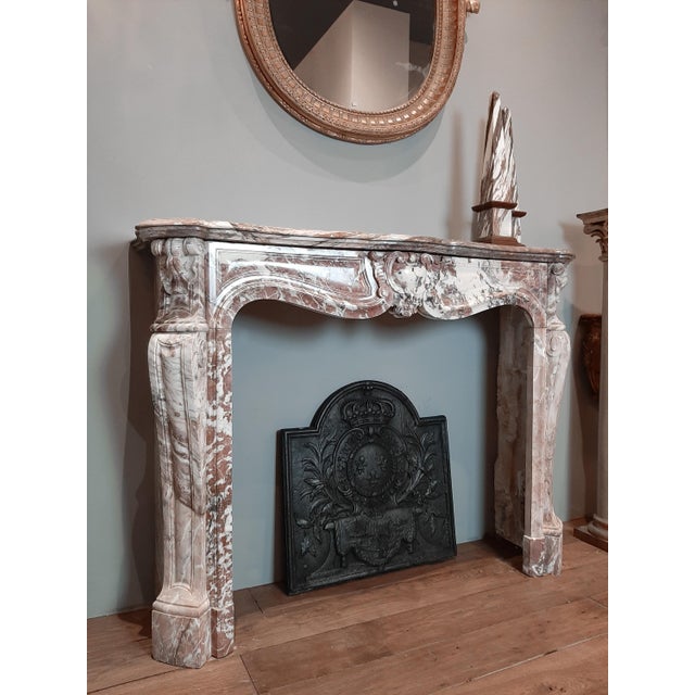 19th Century French Pink Marble Mantelpiece For Sale - Image 3 of 14