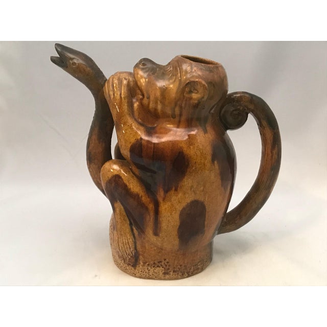 Art Nouveau Antique Majolica Monkey & Snake Teapot, c. 1890 For Sale - Image 3 of 10