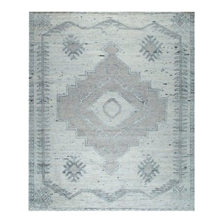 8x10 Ivory Hand-Knotted Wool Snowflake Medallion Classic Traditional Carpet Rug For Sale