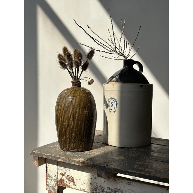 American Antique 5 Gallon Stoneware Jug, Circa Early 20th Century For Sale - Image 3 of 18