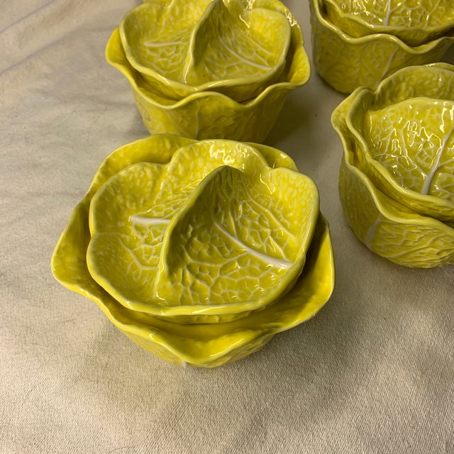 Rare Vintage Secla Soup Bowls With Lids Yellow Cabbage Leaf For Sale In Chicago - Image 6 of 11