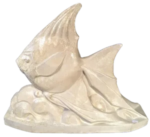 Roger Guérin, Large Art Deco Fish Sculpture, 1935, Stoneware
