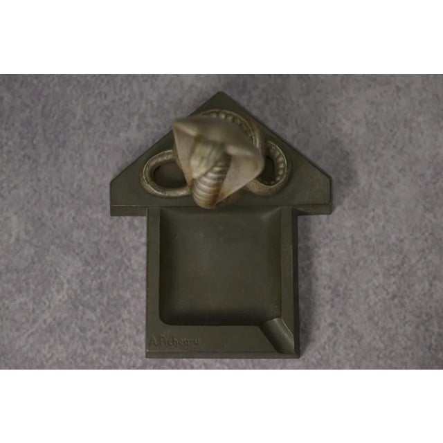 1930s Art Deco Ashtray with Bronze Cobra by André Pichegru, 1930s For Sale - Image 5 of 10