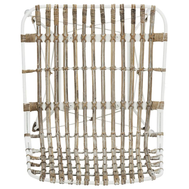 White Wicker Dining Chair in whitewash - a Pair For Sale - Image 8 of 11