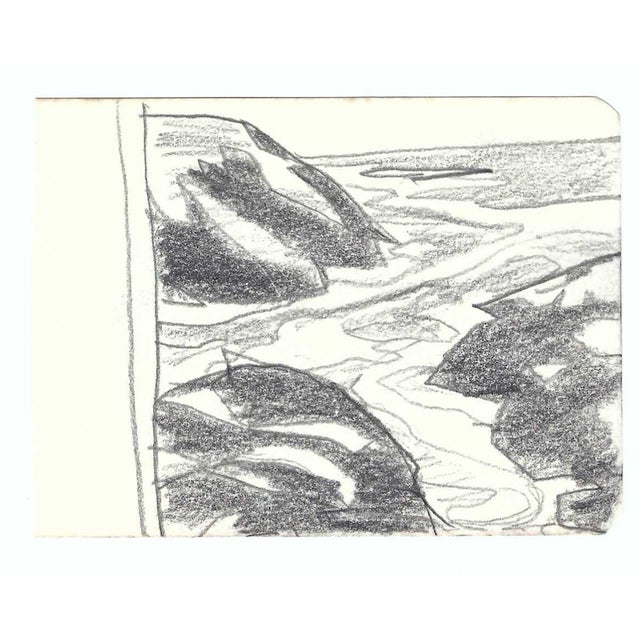Drawing on paper by Robert Henry Angeloch (1922-2011). Estate stamp on the back. This is probably Long Island where he...