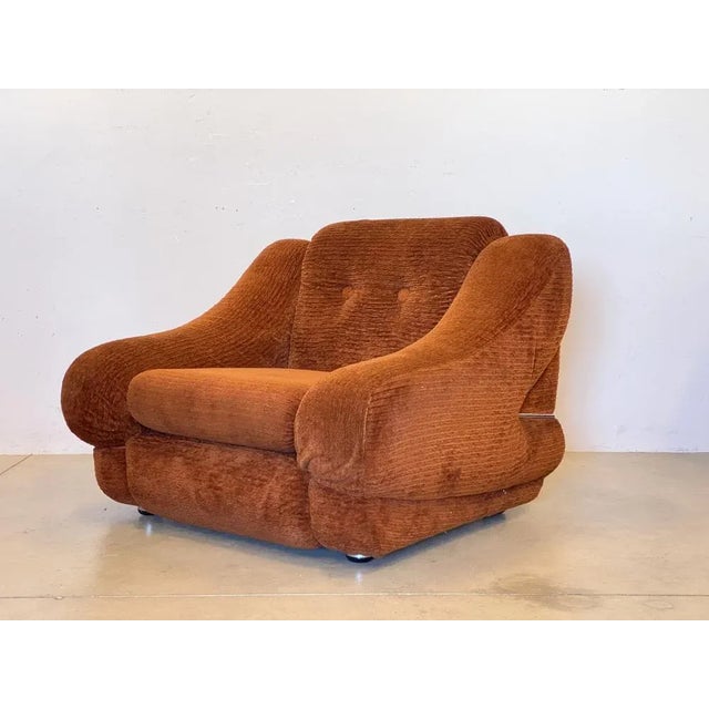 Set of Fabric & Steel Lounge Chairs, 1970s For Sale - Image 11 of 12