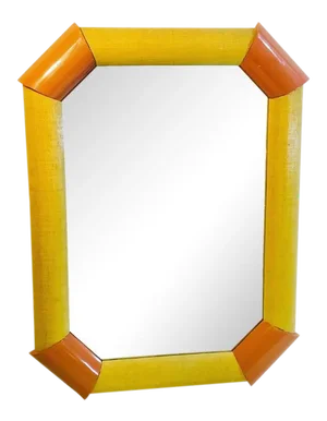 Hexagonal Mirror in the Style of Karl Springer.