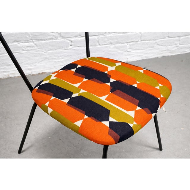 Authentic Mid-Century Modern Side Chair by Clifford Pascoe – Ebonized Wood & Vintage 1960s Upholstery For Sale In New York - Image 6 of 8