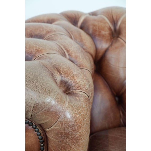 English-Style Chesterfield Club Chair in Cowhide Leather For Sale - Image 16 of 17