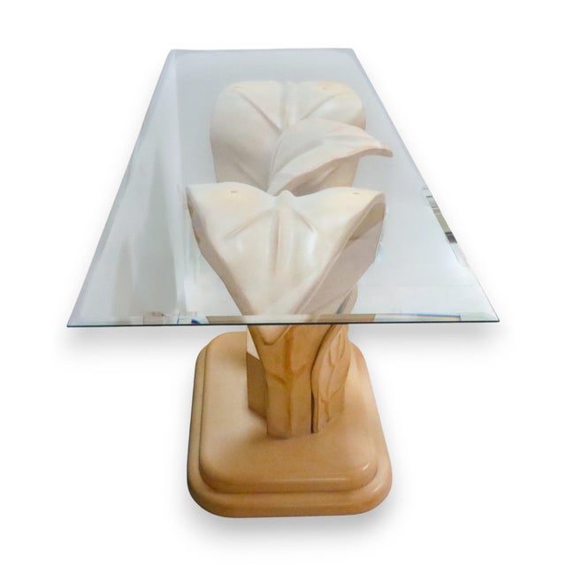 Contemporary 1970s Organic Modern Leaf-Form Console Table | Vintage Italian Design For Sale - Image 3 of 4