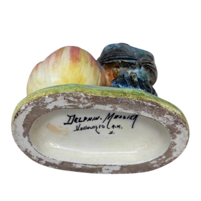 French Majolica Kingfisher Vase Delphin Massier , Circa 1890 For Sale In Austin - Image 6 of 6