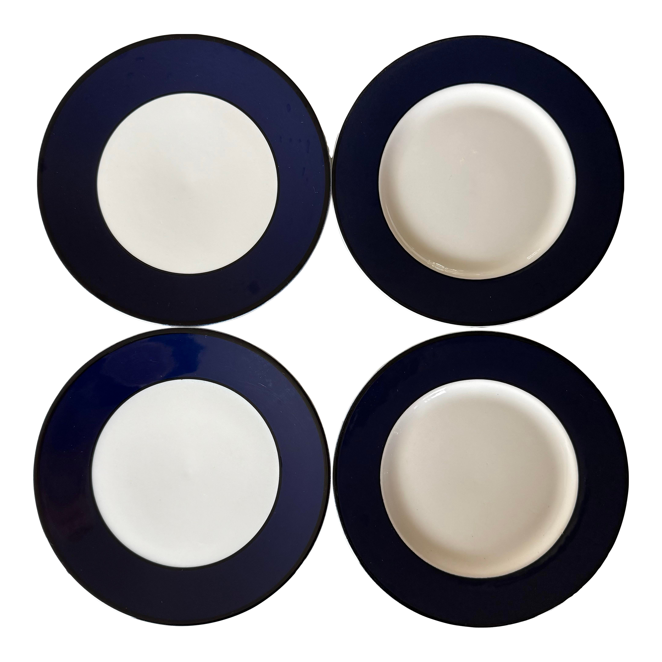 Set of 4 Vintage Italian Pagnossin Treviso Blue Small Plates