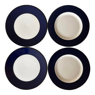 Set of 4 Vintage Italian Pagnossin Treviso Blue Small Plates For Sale