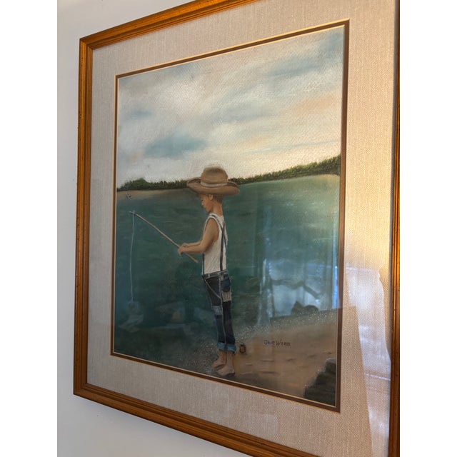 Late 20th Century Coastal Oil Pastel, Signed and Dated For Sale - Image 11 of 15