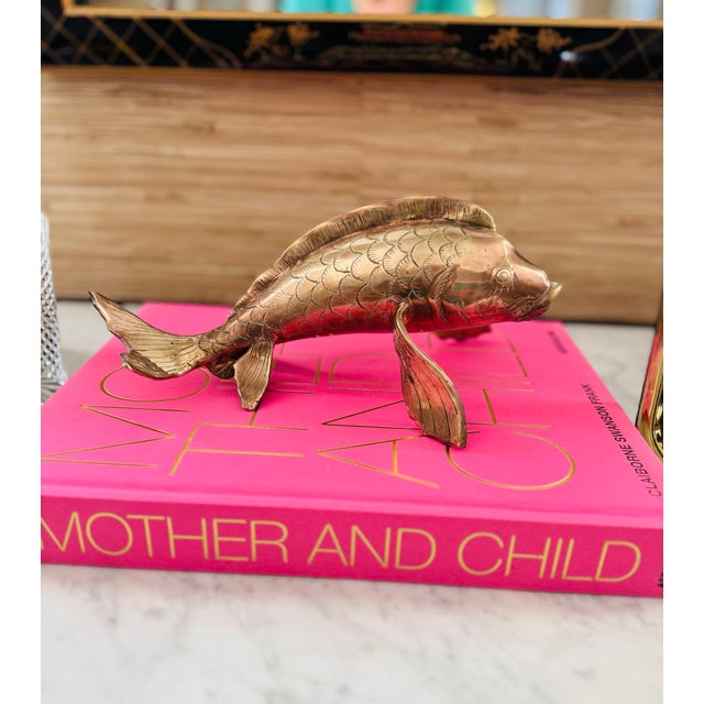 Vintage Large Brass Koi For Sale - Image 4 of 9