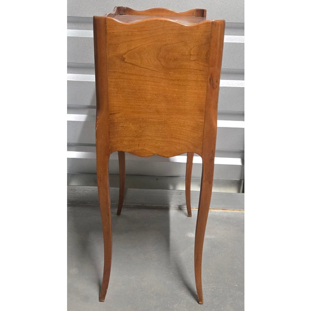 Wood Late 19th Century French Tambour Nightstand Louis XV Style Bedside Table For Sale - Image 7 of 8
