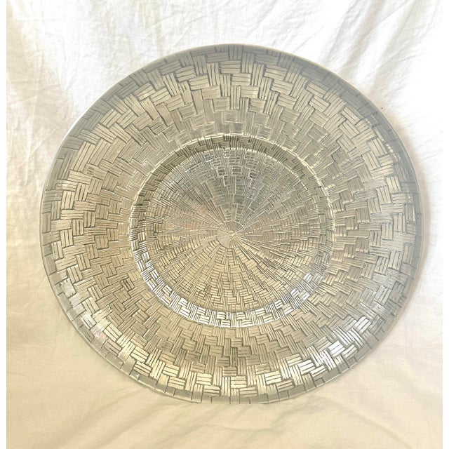 Large Silver Decorative Bowl perfect for a centerpiece on a outdoor table or kitchen island with fruit etc. 21.5in round x...