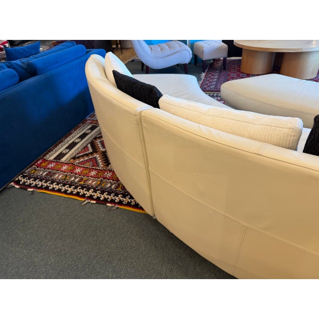 Animal Skin Giovanni Erba Serpentine Leather Sectional, Ivory For Sale - Image 7 of 12
