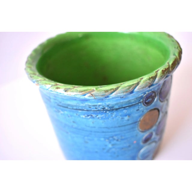Mid-Century Aldo Londi for Bitossi Rimini Blue Planter Pot Cachepot For Sale - Image 9 of 12