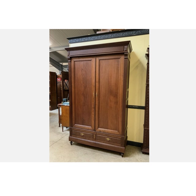 Brown Antique Art Nouveau Wardrobe, 1900 For Sale - Image 8 of 13