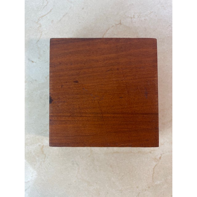 Wood Vintage Studio Craft Modern Teak Cube Catchall / Vide-Poch For Sale - Image 7 of 8