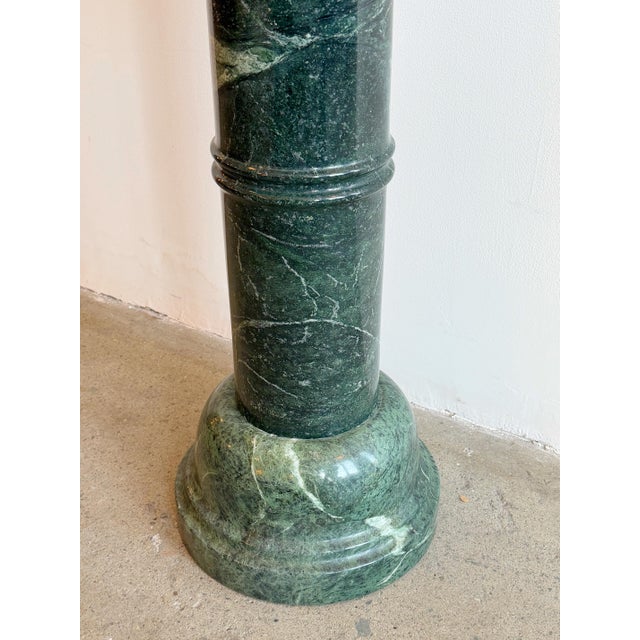 Neoclassical Green Solid Marble Pedestal For Sale In New York - Image 6 of 8