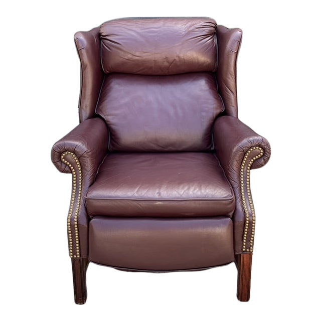 Leather wingback 2024 chair recliner