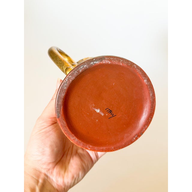 Ceramic Vintage Gilt Italian Shell Motif Pitcher For Sale - Image 7 of 12