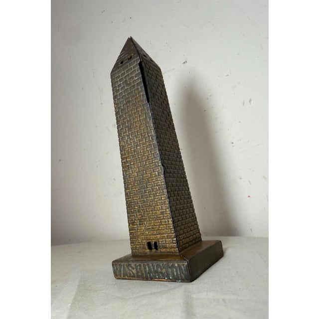 Metal Rare Antique Original A. C. Williams Washington Monument Cast Iron Still Bank For Sale - Image 7 of 10