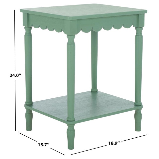 Contemporary Heaven Scalloped Accent Table in Sage Green For Sale - Image 3 of 8