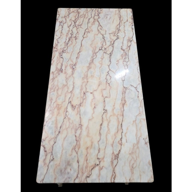 Antique White Mid-Century Neoclassical Style Marble and Brass Coffee Table For Sale - Image 8 of 8