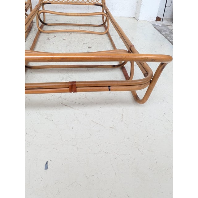Italian Bamboo Single Beds, 1960s, Set of 2 For Sale - Image 15 of 16