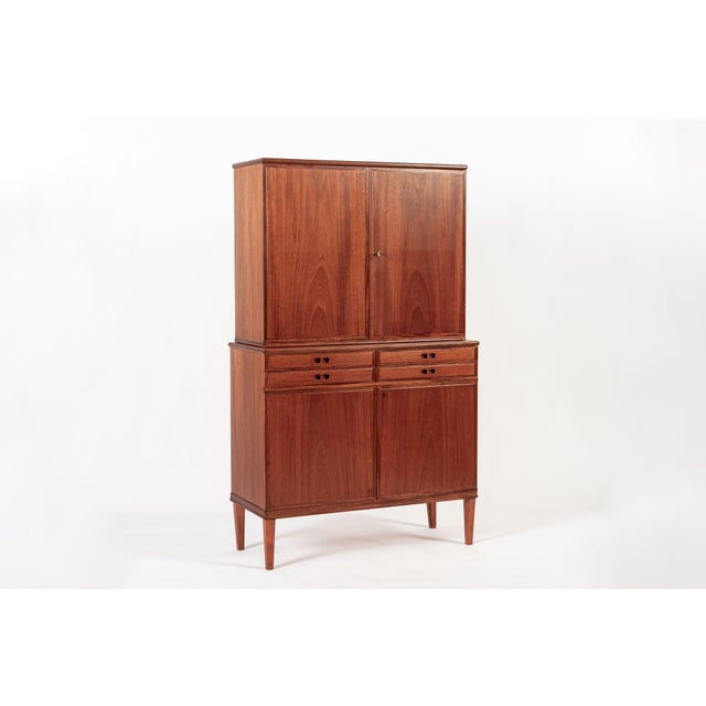Mid Century Danish Modern Teak Storage Cabinet, Circa 1960, Two-Piece For Sale - Image 10 of 15
