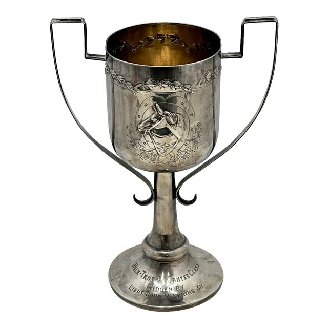 Outstanding Dated 1913 Completely Hand Made Sterling Silver San Miguel Brewery Sponser Horse Walk - Trot & Canter Class Trophy For Sale