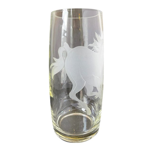 Large Decorative Art Glass Unicorn Vase Signed Perry Coyle For Sale - Image 6 of 13