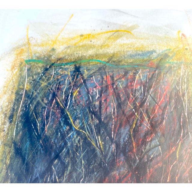 Abstract 1990s New Mexico Artist Kevin Tolman Mixed Media Original Painting "In the Bosque" Southwestern Art For Sale - Image 3 of 9