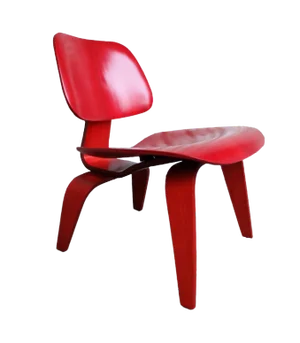Stained Red LCW Lounge Chair by Charles & Ray Eames for Herman Miller / Evans Products Company, 1948