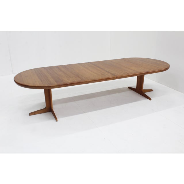 Large Vintage Danish Round Extendable Dining Table, 1960s For Sale - Image 11 of 11