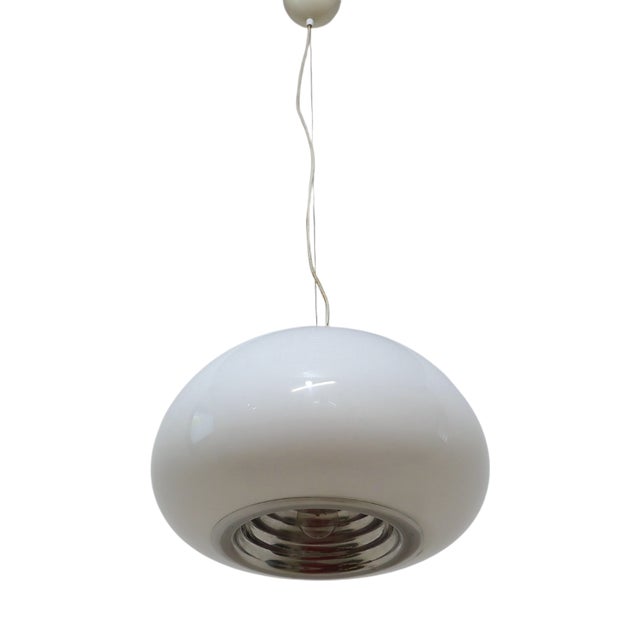 Black & White Hanging Lamp by Castiglioni Brothers for Flos, 1970s For Sale