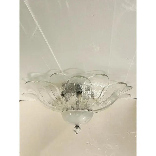 Impressive Murano Glass Sputnik Chandelier flush mount like mazzega zuccheri venini barovier style All leaves are clear...