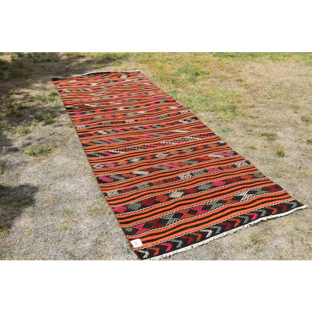 Rustic 1970s Traditional Striped Large Kilim For Sale - Image 3 of 12