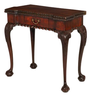 Rare English George III Antique Mahogany Card Game Table Circa 1760