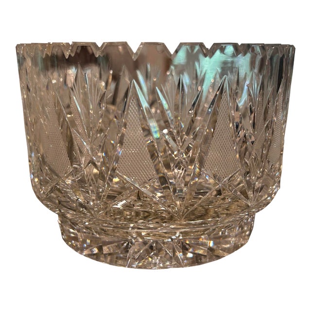 Hand Cut Lead Crystal Bowl by Imperlux - Made in West Germany For Sale