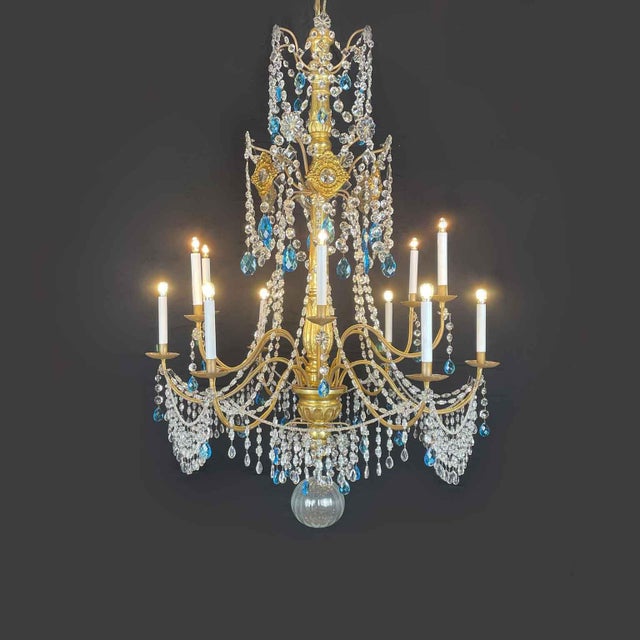 Traditional Genoese Empire Gilt 12-Light Chandelier For Sale - Image 3 of 12