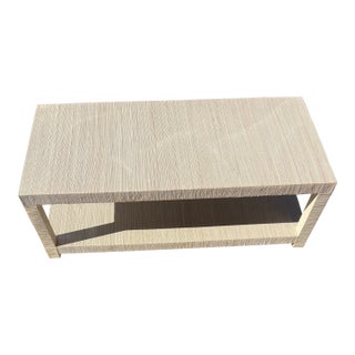 Late 20th Century Coastal Natural Grasscloth Coffee Table For Sale