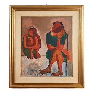 Graziani, Figures, Oil on Canvas, 1970s, Framed For Sale