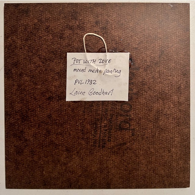 Contemporary Pot With Dove Painting For Sale - Image 4 of 4