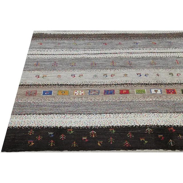 Tribal Handwoven Traditional Persian Gabbeh Tribal Rug 5'9" X 7'10" For Sale - Image 3 of 10