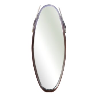Oval Wall Mirror, 1950s For Sale