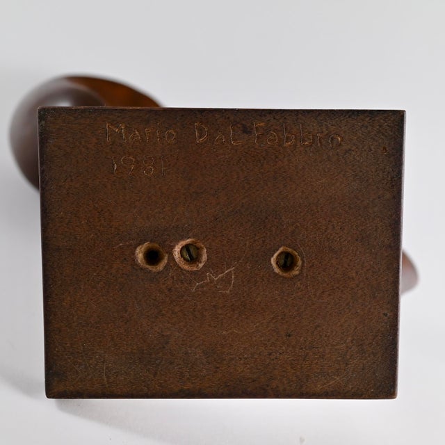 Brown 1981 Mario Dal Fabbro Biomorphic Wooden Sculpture, Signed For Sale - Image 8 of 8